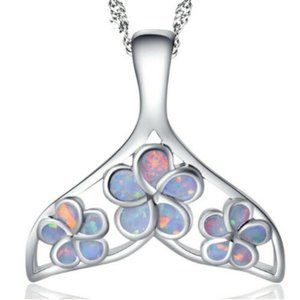 NWOT Unique Fire Opalite Mermaid Tail Necklace